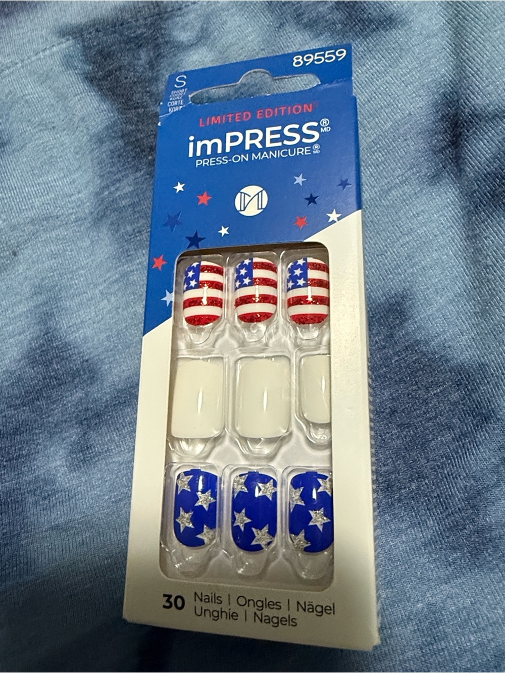 Kiss impress press-on nails “Bright Stars” Short, Squoval shape,New